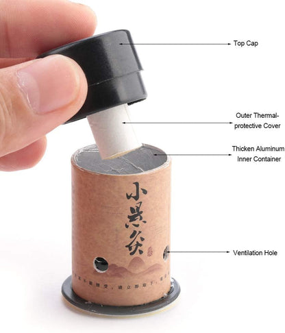 Moxibustion Box with Moxa Stick for Acupuncture and Massage | Artemisia Mugwort Holder & Roller