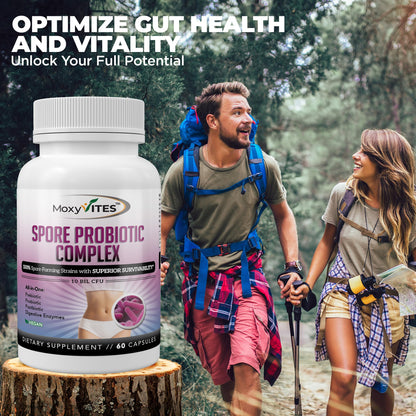 MoxyVites Spore Probiotic Complex – All-in-One Digestive Health with Prebiotics & Probiotics