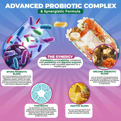 MoxyVites Spore Probiotic Complex – All-in-One Digestive Health with Prebiotics & Probiotics