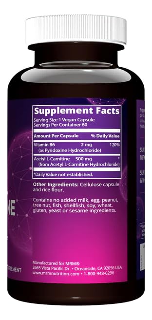 MRM Acetyl L-Carnitine 500mg – 60 Vcaps | Energy & Focus