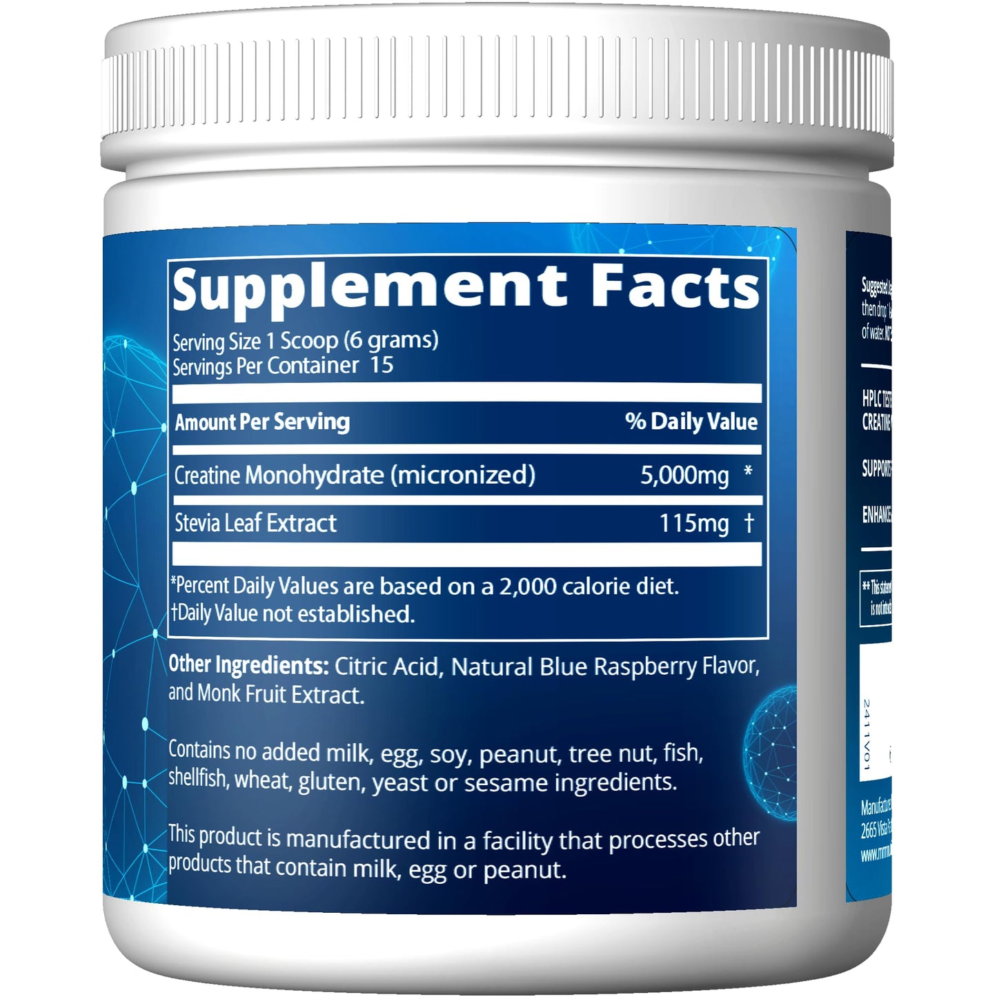 MRM Creatine Dry Scoop Blue Raspberry - Creatine Monohydrate Supplement