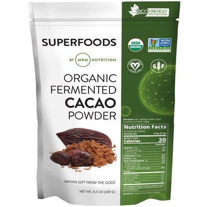 MRM Nutrition Organic Fermented Cacao Powder – Gluten Free & Vegan | 43 Servings
