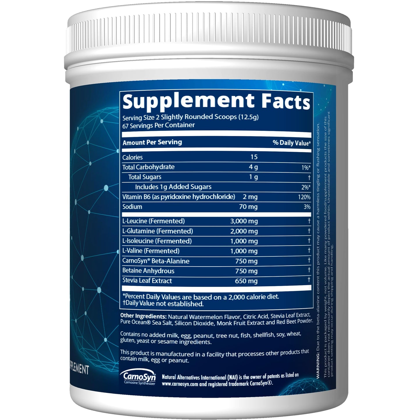 MRM Reload BCAA+G Post-Workout - Watermelon | 67 Servings | Keto