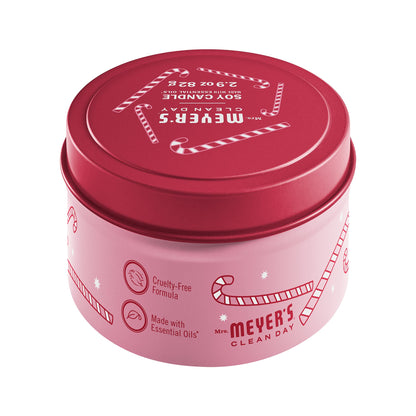 MRS. MEYER'S CLEAN DAY Peppermint Soy Tin Candle - 12 Hr Burn, 2.9 oz