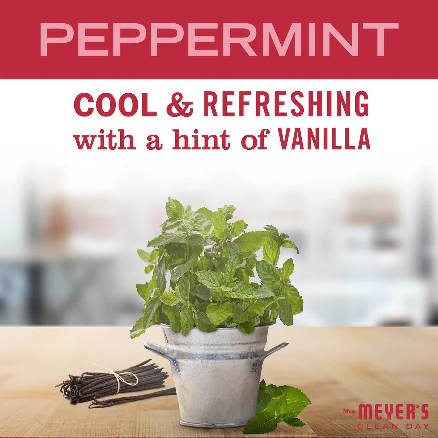 MRS. MEYER'S CLEAN DAY Peppermint Soy Tin Candle - 12 Hr Burn, 2.9 oz