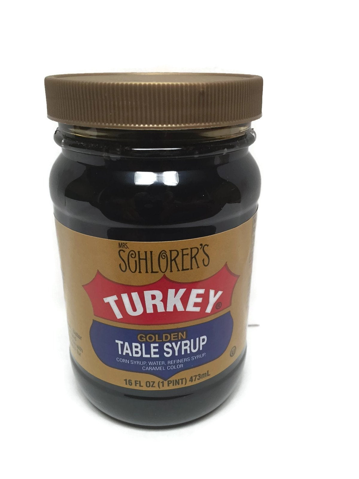 Mrs. Schlorer's Turkey Golden Table Syrup, 16 oz (1 Pint) | Premium Breakfast Syrup