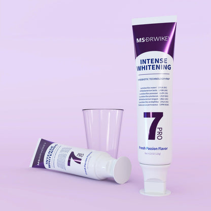 MSDRWIKEY 2-Pack Popping 7-Pro Whitening Toothpaste – Deep Whitening, 7 Probiotics, Purple Beads, Fluoride-Free