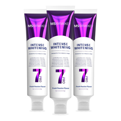 MSDRWIKEY 7Pro Deep Whitening Toothpaste with 7 Probiotics - Fluoride-Free, Enamel-Safe, 4.23 oz