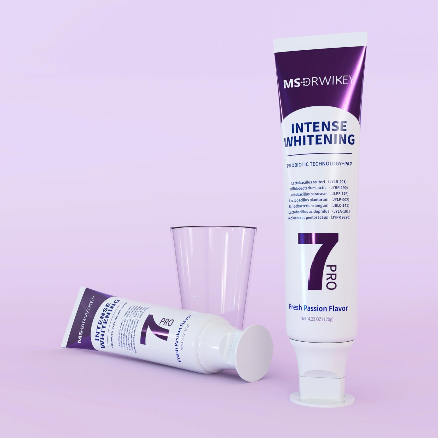 MSDRWIKEY 7Pro Deep Whitening Toothpaste with 7 Probiotics - Fluoride-Free, Enamel-Safe, 4.23 oz