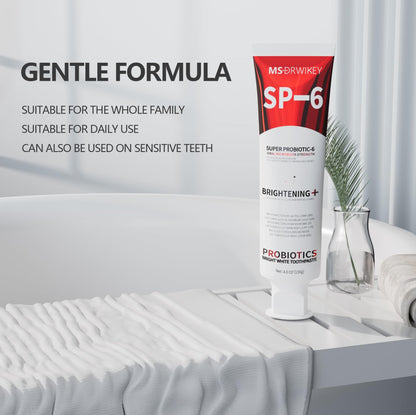 MSDRWIKEY SP-6 Probiotic Whitening Toothpaste – 6 Probiotics, Fluoride-Free