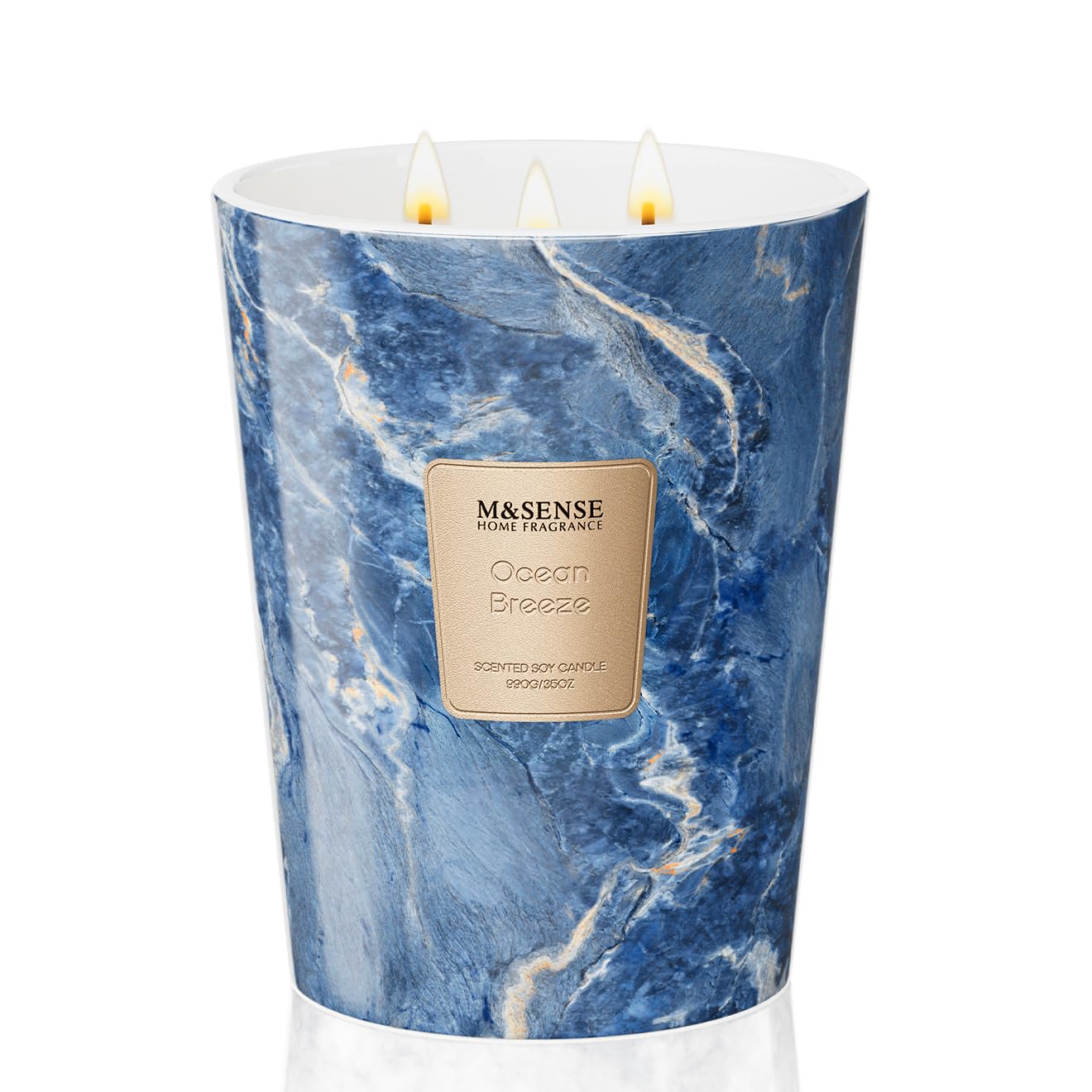 M&SENSE Extra Large Candle 35oz Ocean Breeze – 3-Wick, 150H Burn Time