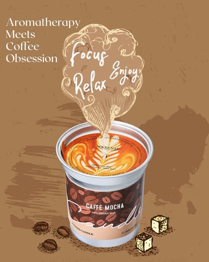 M&SENSE Cappuccino Coffee Scented Candle – 16.2oz Soy Wax, 100-Hour Burn