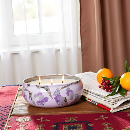 M&SENSE Citrus Berry 3-Wick Soy Tin Candle – 40+ Hour Burn