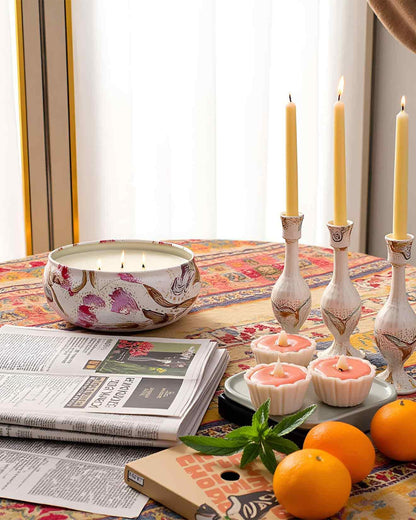 M&SENSE Mimosa Rose Soy Candle 12oz - 3-Wick, 40+ Hour Burn Time