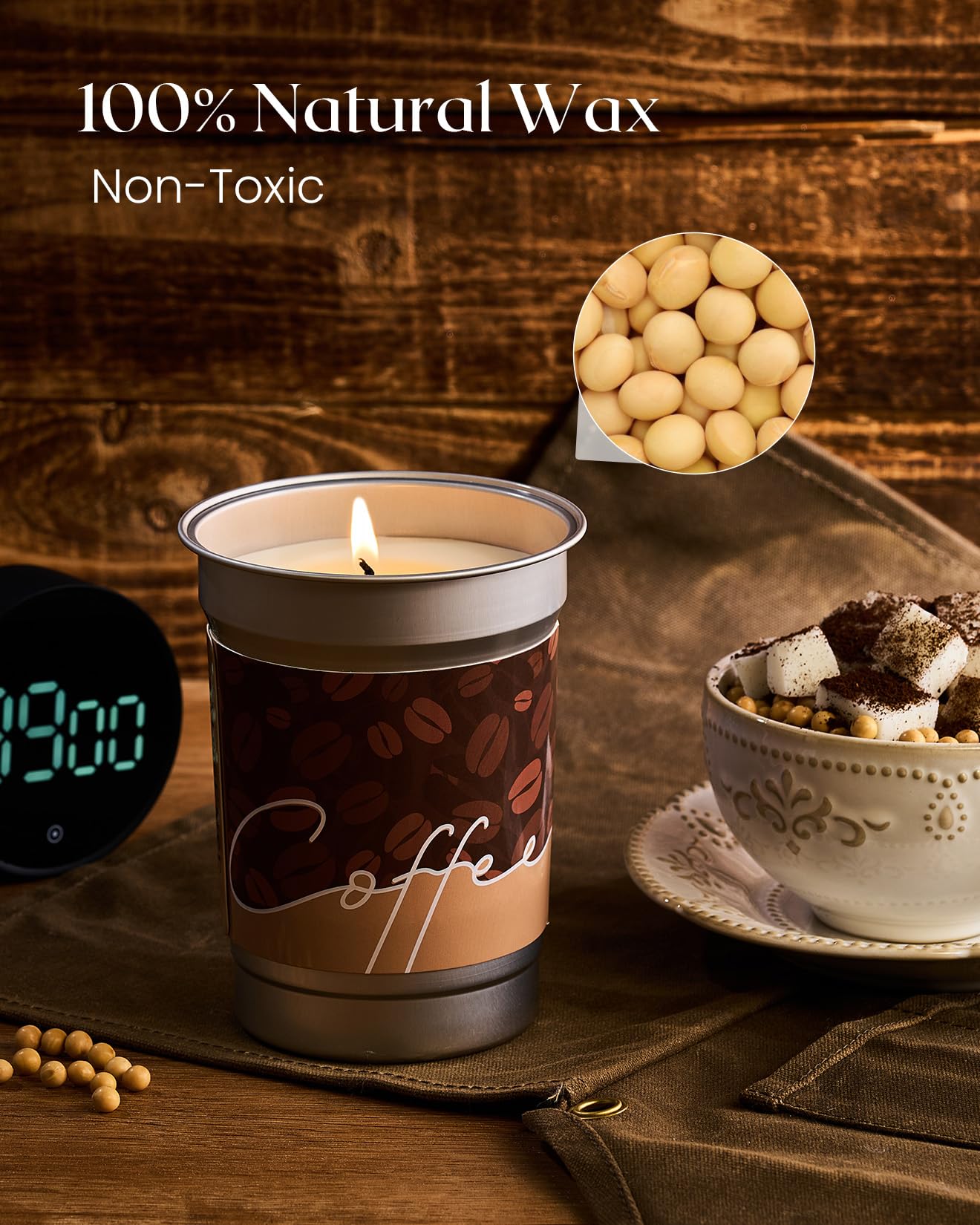 M&SENSE Mocha Coffee Scented Candle 16.2oz – 100-Hour Burn, Soy-Palm Wax, Non-Toxic, Fall Decor & Gift