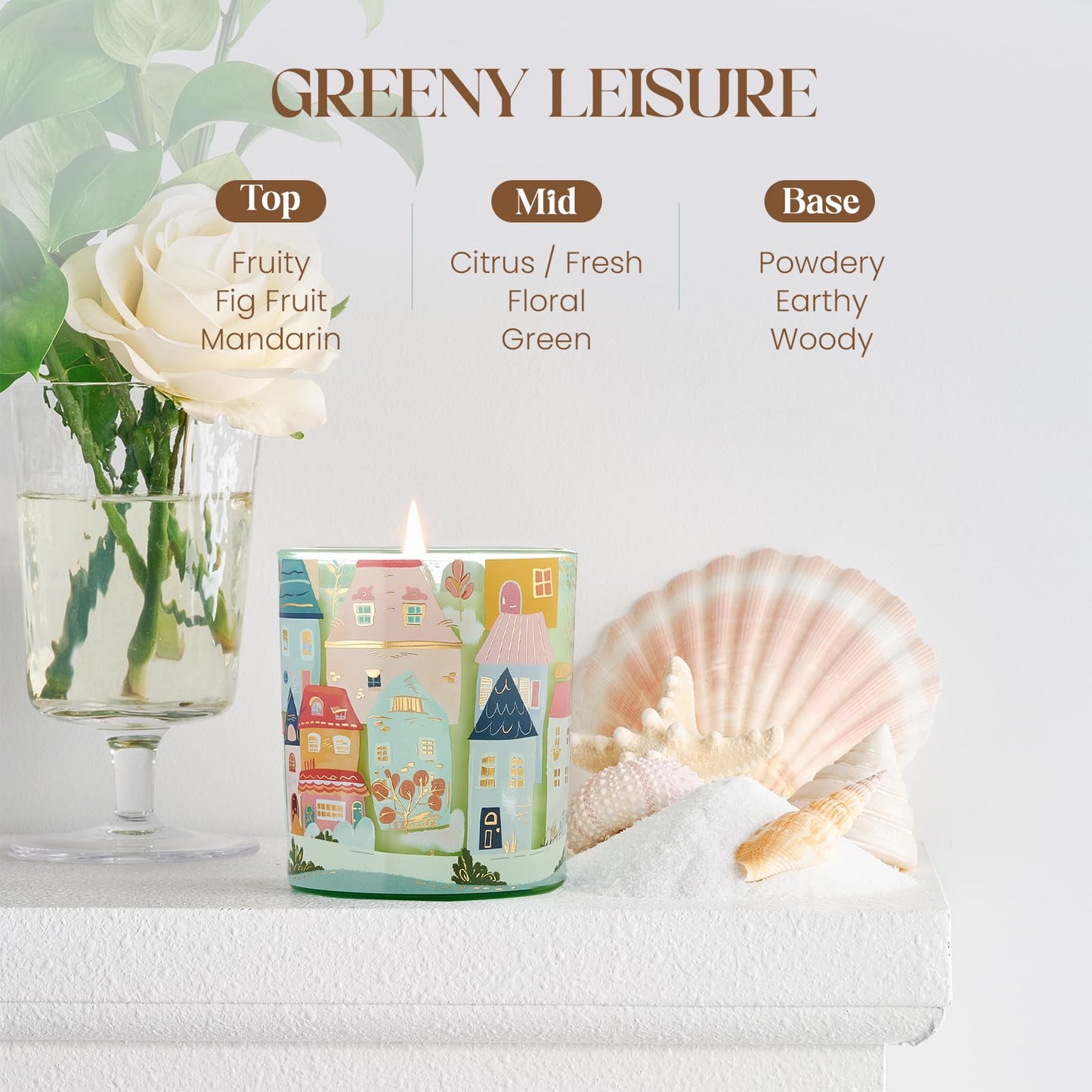 M&SENSE Fig Citrus Floral Scent Soy Wax Candle - 10.2 oz | Natural Home Fragrance