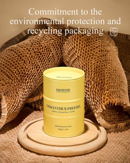 M&SENSE Osmanthus Freesia Scented Candle – Natural Soy Blend, Non-Toxic, Aromatherapy, 11.3oz, 70-Hour Burn, Gift for Women & Men