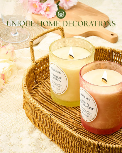 M&SENSE Pine & Moss Scented Candle – Natural Soy Wax, 18oz, 100 Hours