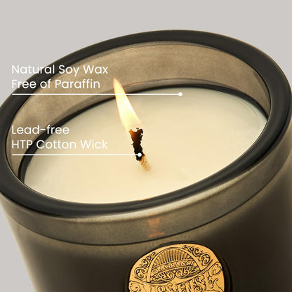 M&SENSE Natural Soy Candle – Crisp Chill & Black, 9.2 oz, 50H Burn