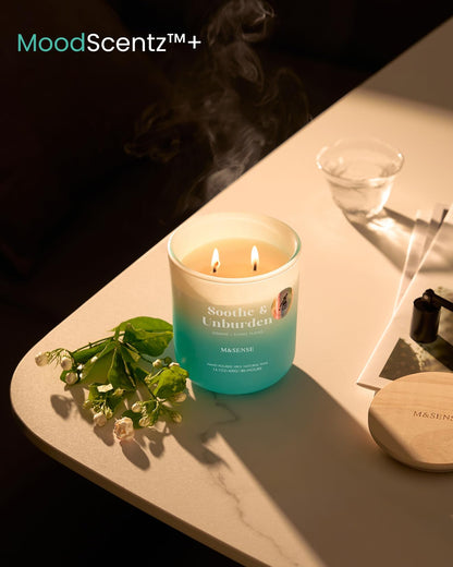 M&SENSE Jasmine & YlangYlang Scented Candle – 14.1oz, 80 Hours, Non-Toxic Soy Wax