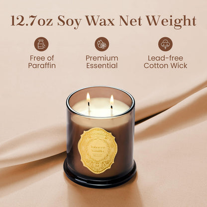 M&SENSE Tobacco Vanilla Soy Candles – 12.7oz, 2-Wick, 70-Hour Burn, Non-Toxic, Luxury Gift