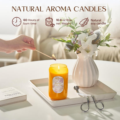 M&SENSE Aromatherapy Yellow Soy Candle – Sugared Lemon Zest, 60-Hour Burn