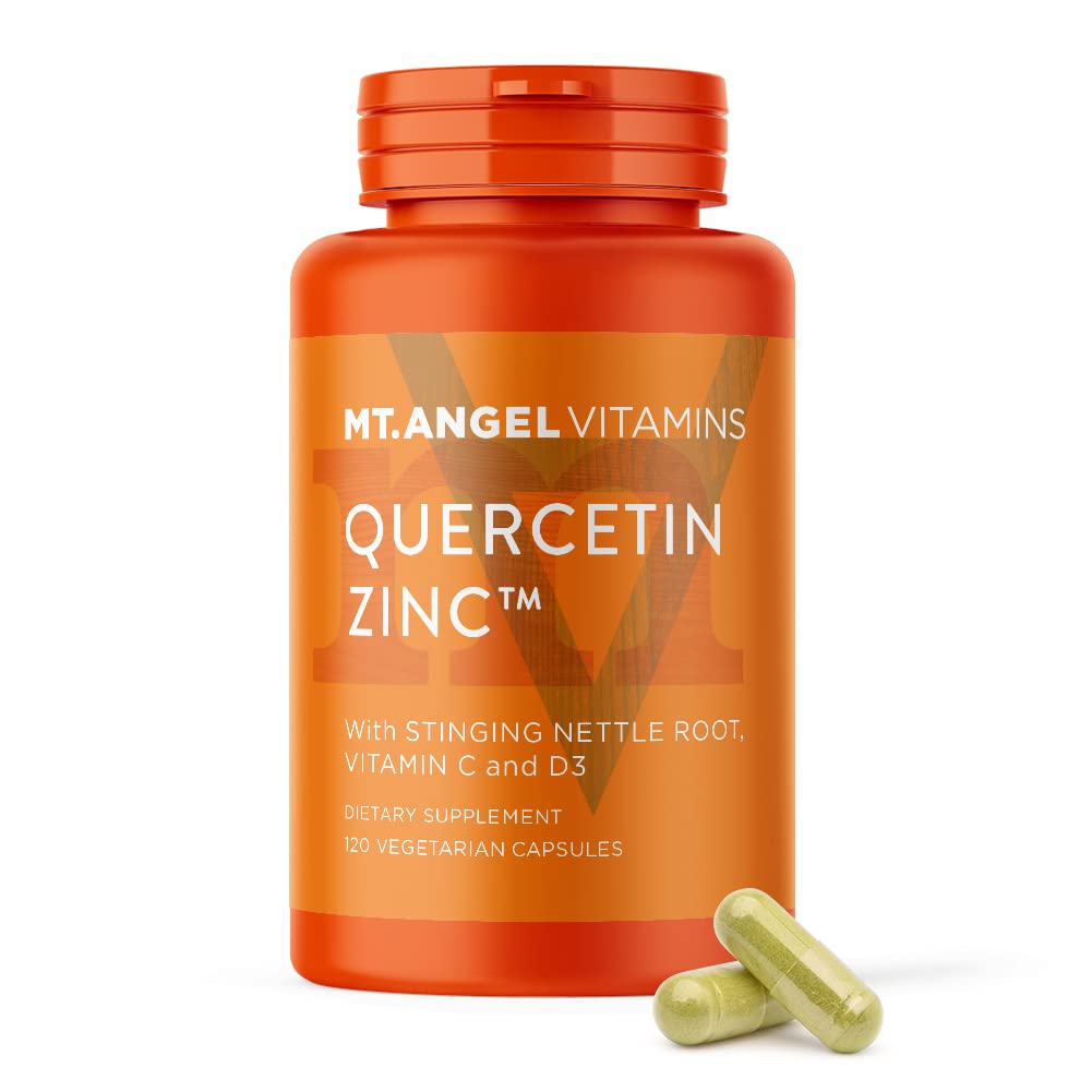 Mt. Angel Vitamins Zinc Quercetin with Bromelain – Immune Support & Respiratory Health, Quercetin 500mg, Zinc 50mg, Vitamin C | 120ct