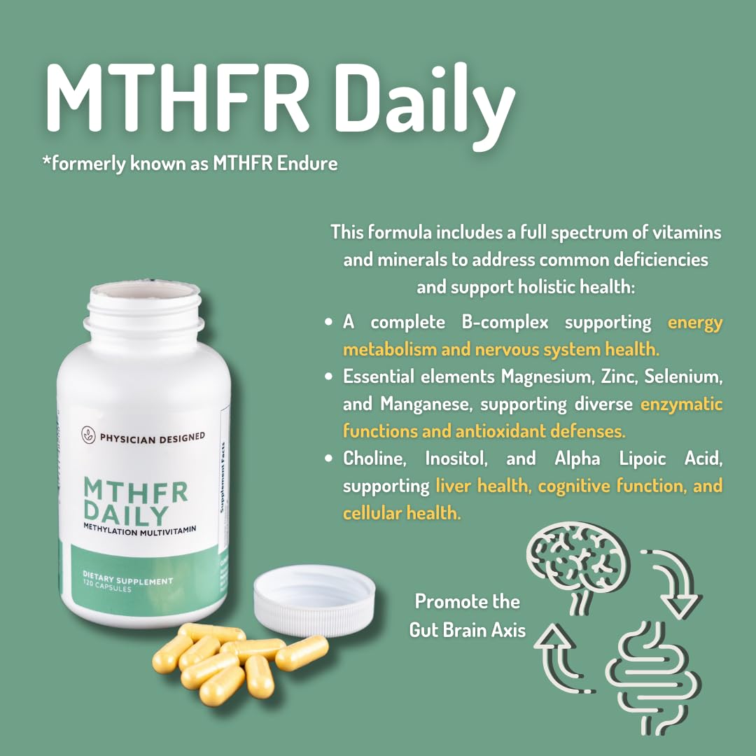 PD VARS MTHFR Daily Multivitamin | Methylated B-Complex for Energy, Mood & Heart | 120 Capsules