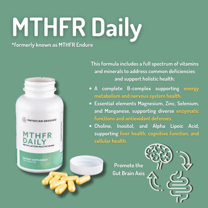 PD VARS MTHFR Daily Multivitamin | Methylated B-Complex for Energy, Mood & Heart | 120 Capsules