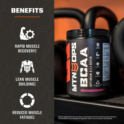MTN OPS BCAA 2:1:1 Powder - Peach Mango, 30 Servings | Zero Sugar & Gluten Free