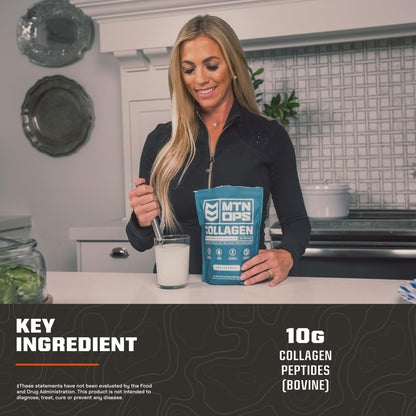 MTN OPS Collagen Protein Powder On-The-Go Packs - 9g Protein Per Serving, Unflavored, 30 Packs
