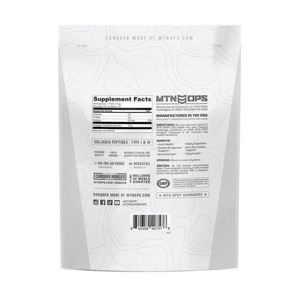 MTN OPS Collagen Protein Powder On-The-Go Packs - 9g Protein Per Serving, Unflavored, 30 Packs