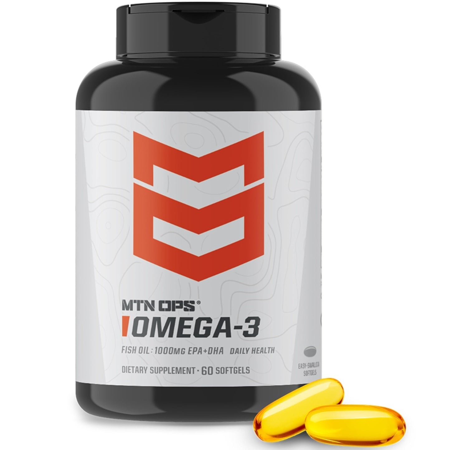 MTN OPS Omega-3 Fish Oil - 1000mg per Serving, Heart & Brain Health, 30 Servings