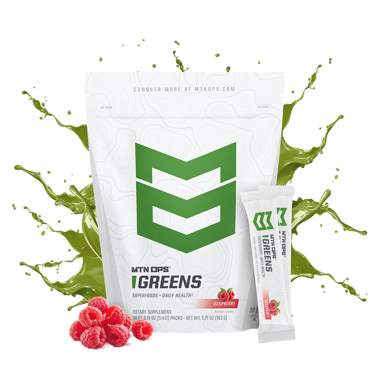 MTN OPS Super Greens – Immune Health & Energy Powder, 30 On-The-Go Packs