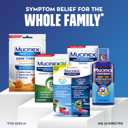 Mucinex Children's Day Time & Night Time Multi-Symptom Cold Liquid – Very Berry, 8 oz (2x4 oz)