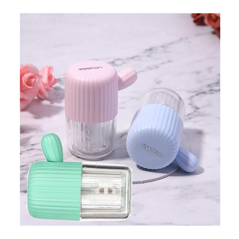 MUDOR Portable Contact Lens Cleaner - Quick Clean for Soft & Hard Lenses (Cherry Pink)