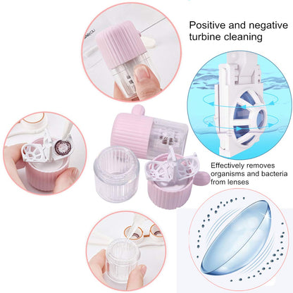 MUDOR Portable Contact Lens Cleaner – Quiet Blue, Fast Cleaning for Soft & Hard Lenses