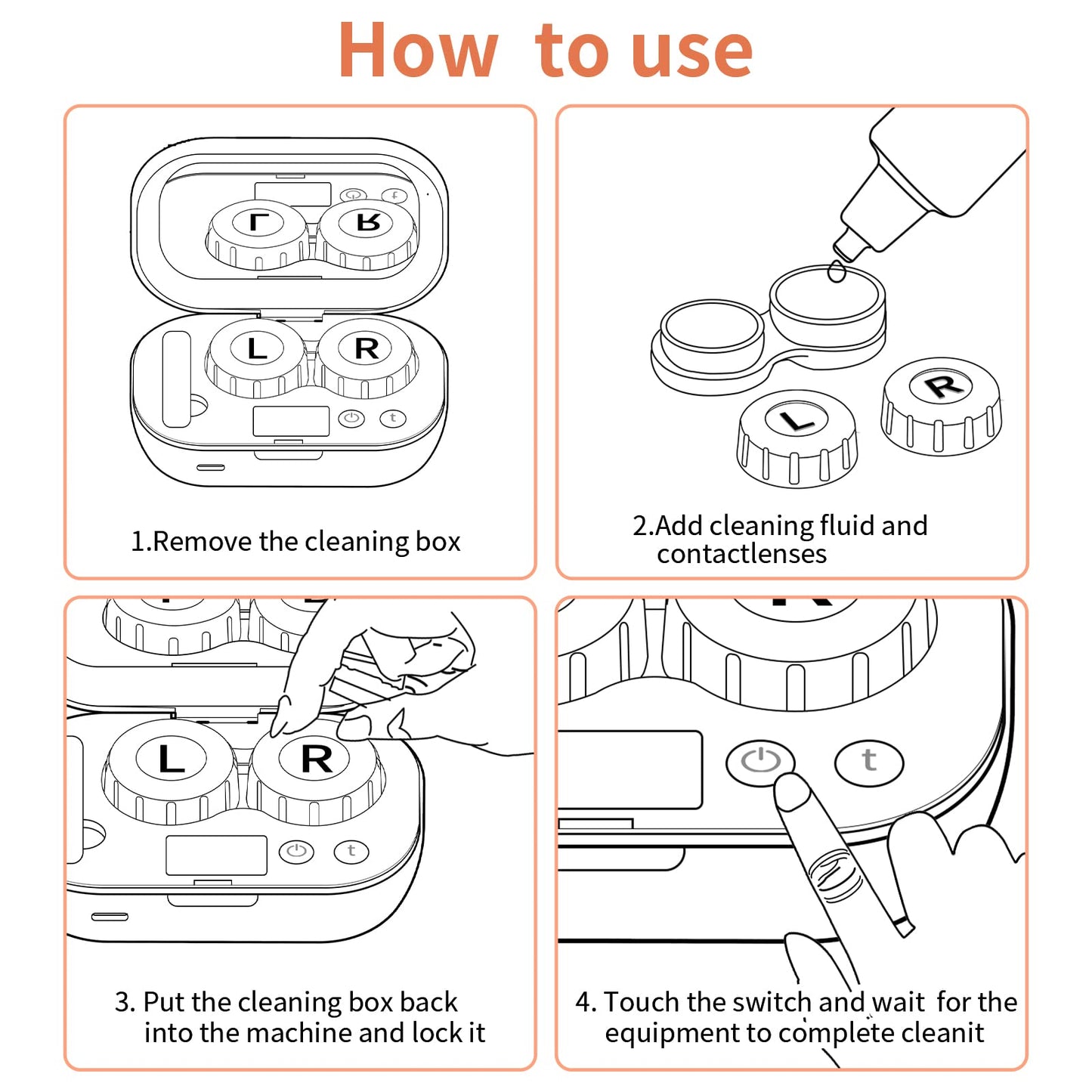 MUGLE Portable Ultrasonic Contact Lens Cleaner with USB Charger - White