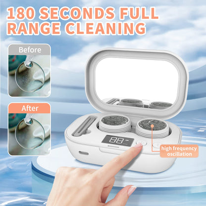 MUGLE Portable Ultrasonic Contact Lens Cleaner with USB Charger - White