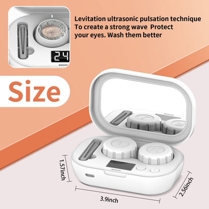 MUGLE Portable Ultrasonic Contact Lens Cleaner with USB Charger - White