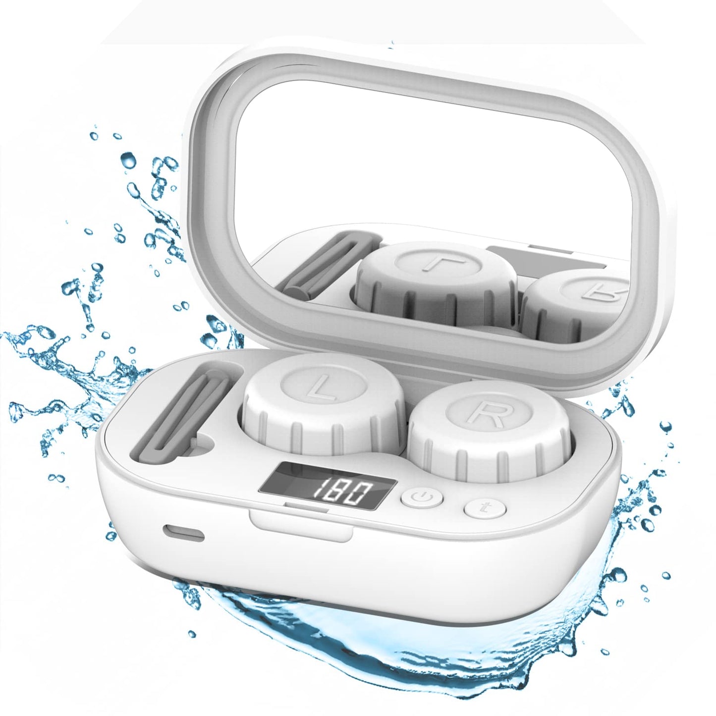 MUGLE Portable Ultrasonic Contact Lens Cleaner with USB Charger - White