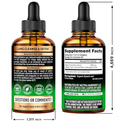 Mullein Drops for Lungs – USDA Organic Mullein Extract, Made in USA