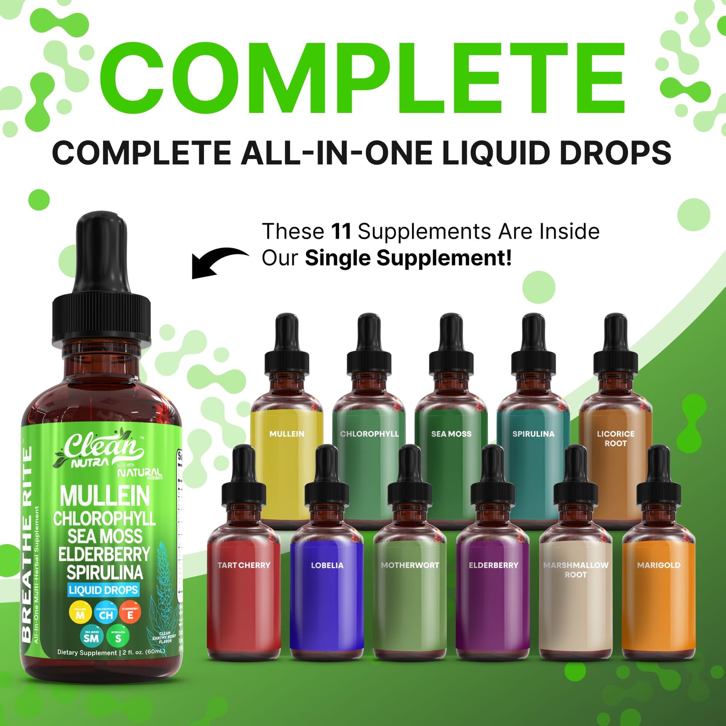 Clean Nutra Mullein Drops for Lungs – Organic Sea Moss & Herbal Lung Support