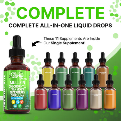 Clean Nutra Mullein Drops for Lungs – Organic Sea Moss & Herbal Lung Support