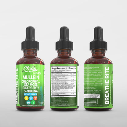 Clean Nutra Mullein Drops for Lungs – Organic Sea Moss & Herbal Lung Support