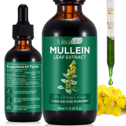 Mullein Drops for Lungs – Natural Mullein Leaf Extract & Lung Health | 2.02 fl oz