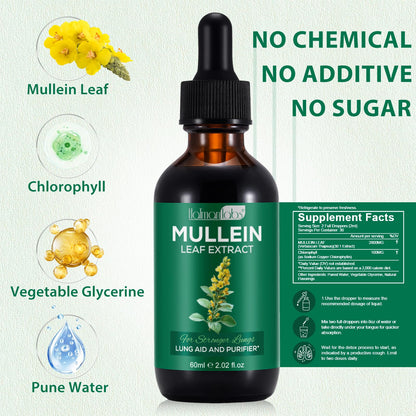 Mullein Drops for Lungs – Natural Mullein Leaf Extract & Lung Health | 2.02 fl oz