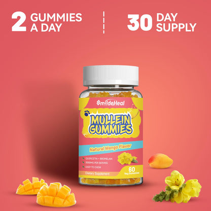 Mullein Gummies 3000MG – Sugar Free, Vegan, Lung Support (60 Count)