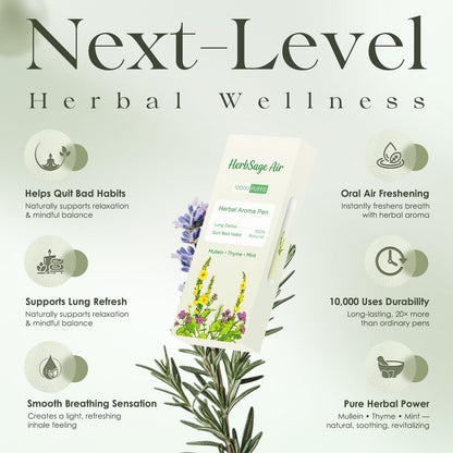 Mullein Herbal Diffuser Pen – ULTRA-LONG 10,000 Uses | All-Natural