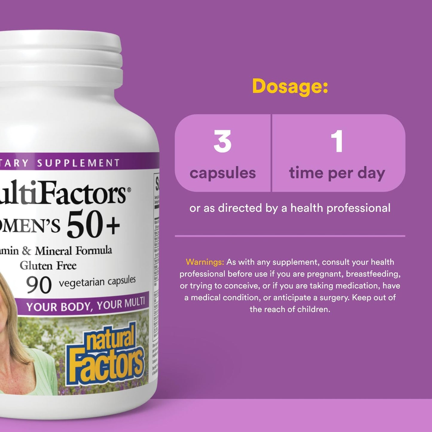 MultiFactors Women's 50+ Multivitamin & Mineral Formula – 90 Capsules | Natural Factors